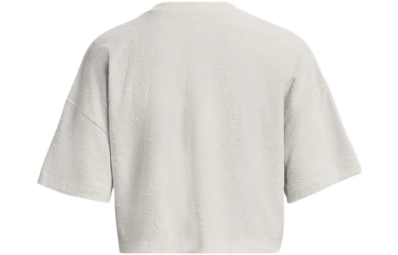 (WMNS) Under Armour Journey Terry Cropped T-shirt 'Grey' 1376914-006 sold by KicksCrew product image thumbnail 2