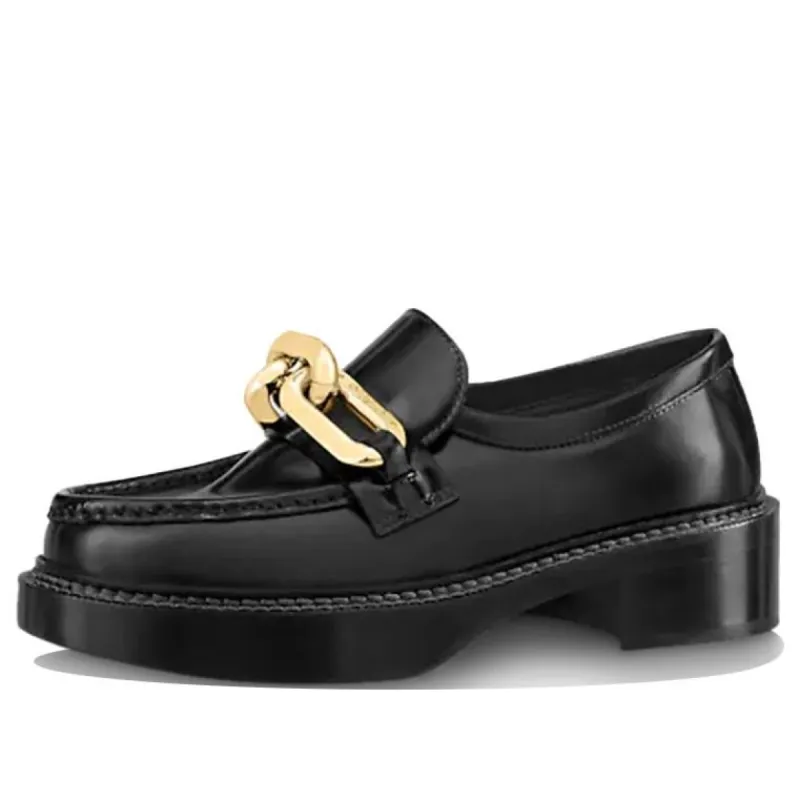 (WMNS) LOUIS VUITTON Academy Platform Loafers 'Black' 1A8VRI sold by KicksCrew