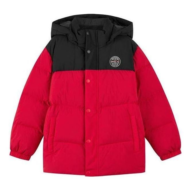 (GS) Skechers Hooded Down Jacket 'Red Black' P422B016 sold by KicksCrew