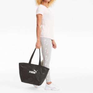 (WMNS) Puma Core up Large Shopper Bag 'Black White' 076971-01 sold by KicksCrew