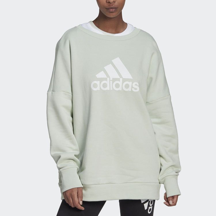 (WMNS) adidas Future Icons Badge of Sport Sweatshirt 'Linen Green' HK0499 sold by KicksCrew product image thumbnail 2