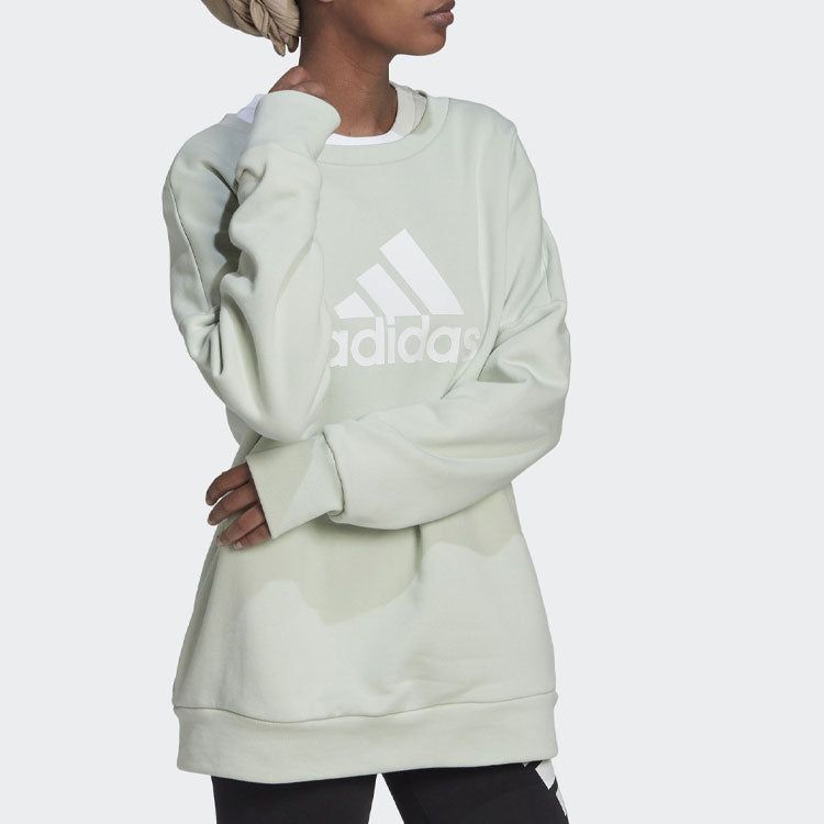 (WMNS) adidas Future Icons Badge of Sport Sweatshirt 'Linen Green' HK0499 sold by KicksCrew product image thumbnail 4