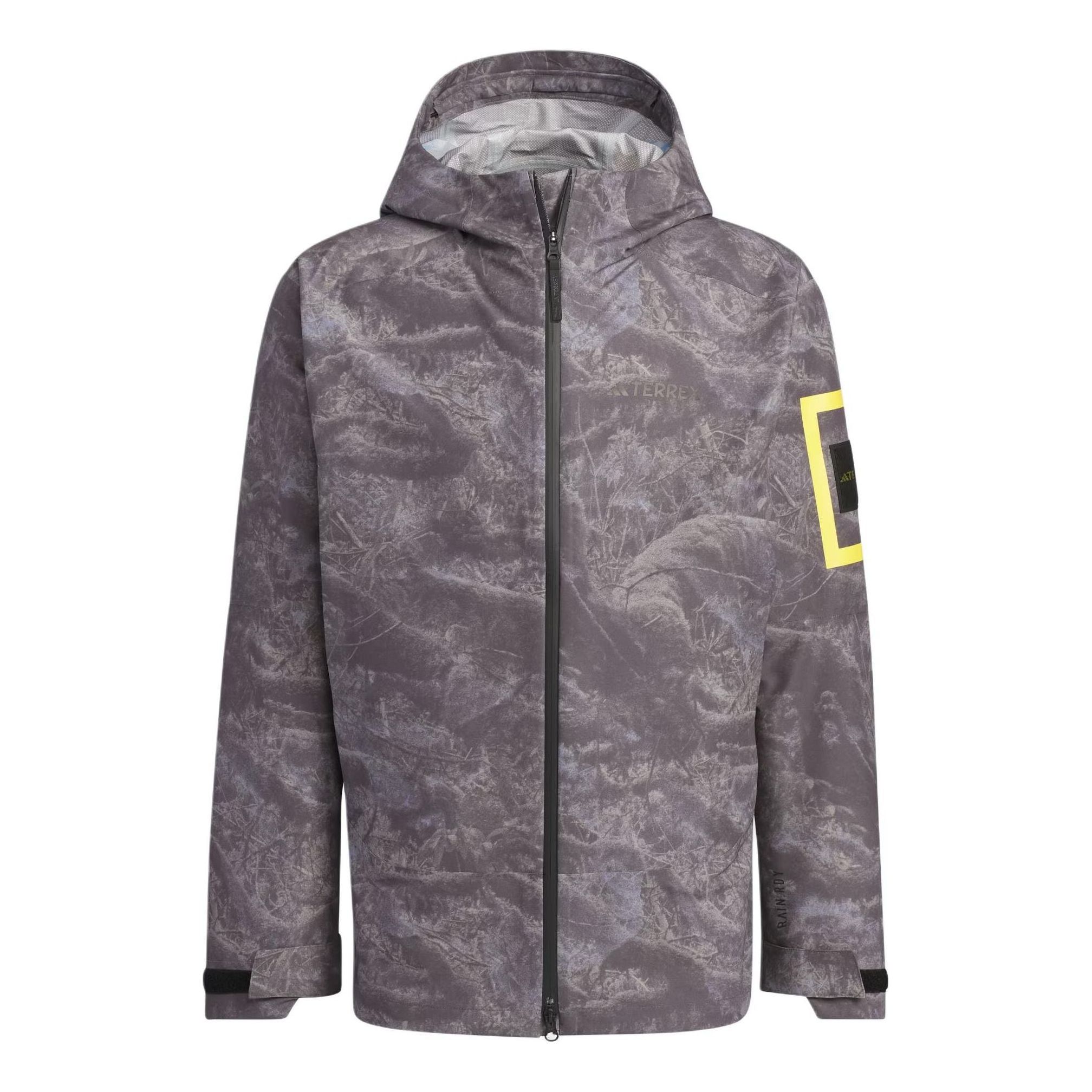 adidas x National Geographic Allover Print RAIN. RDY Jacket 'Silver Violet' IS9512 sold by KicksCrew