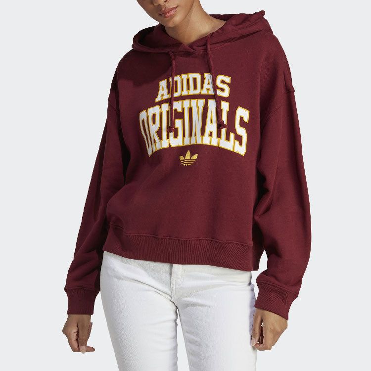 (WMNS) adidas Logo Hoodie 'Shadow Red' IC5990 sold by KicksCrew product image thumbnail 4