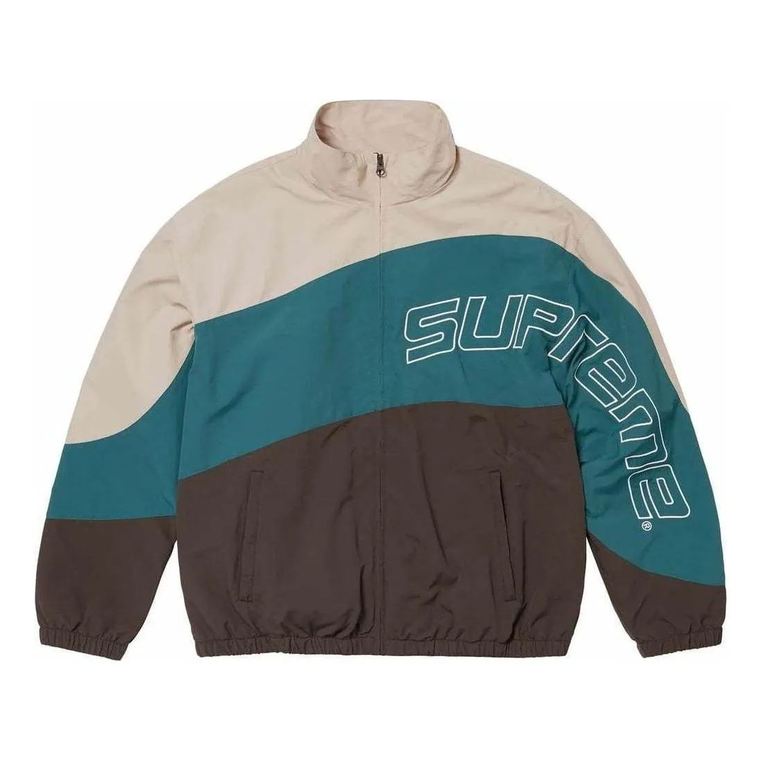 Supreme Curve Track Jacket 'Tan Black Blue' SUP-SS24-0147 sold by KicksCrew
