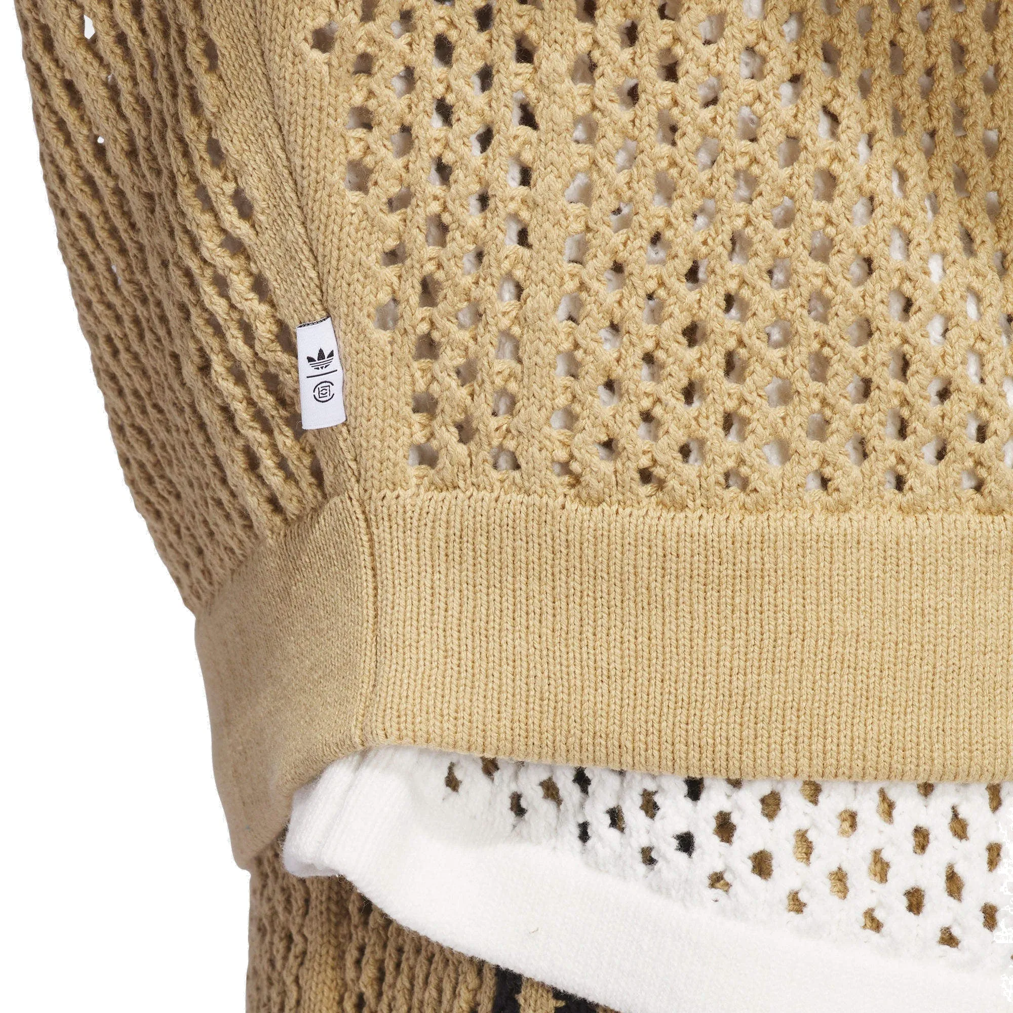 adidas x CLOT FW24 Crochet Track Jacket Asia Sizing 'Beige Tone' JF4270 sold by KicksCrew product image thumbnail 5