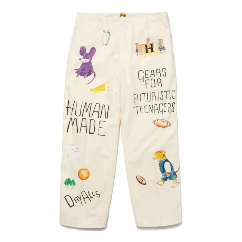 HUMAN MADE Printed Chino Pants 'White' HM26PT005 sold by KicksCrew