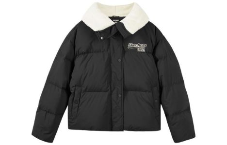 (WMNS) Skechers Logo Printed Down Jacket 'White Black' L422W001 sold by KicksCrew