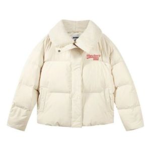 (WMNS) Skechers Logo Printed Down Jacket 'White Black' L422W001 sold by KicksCrew