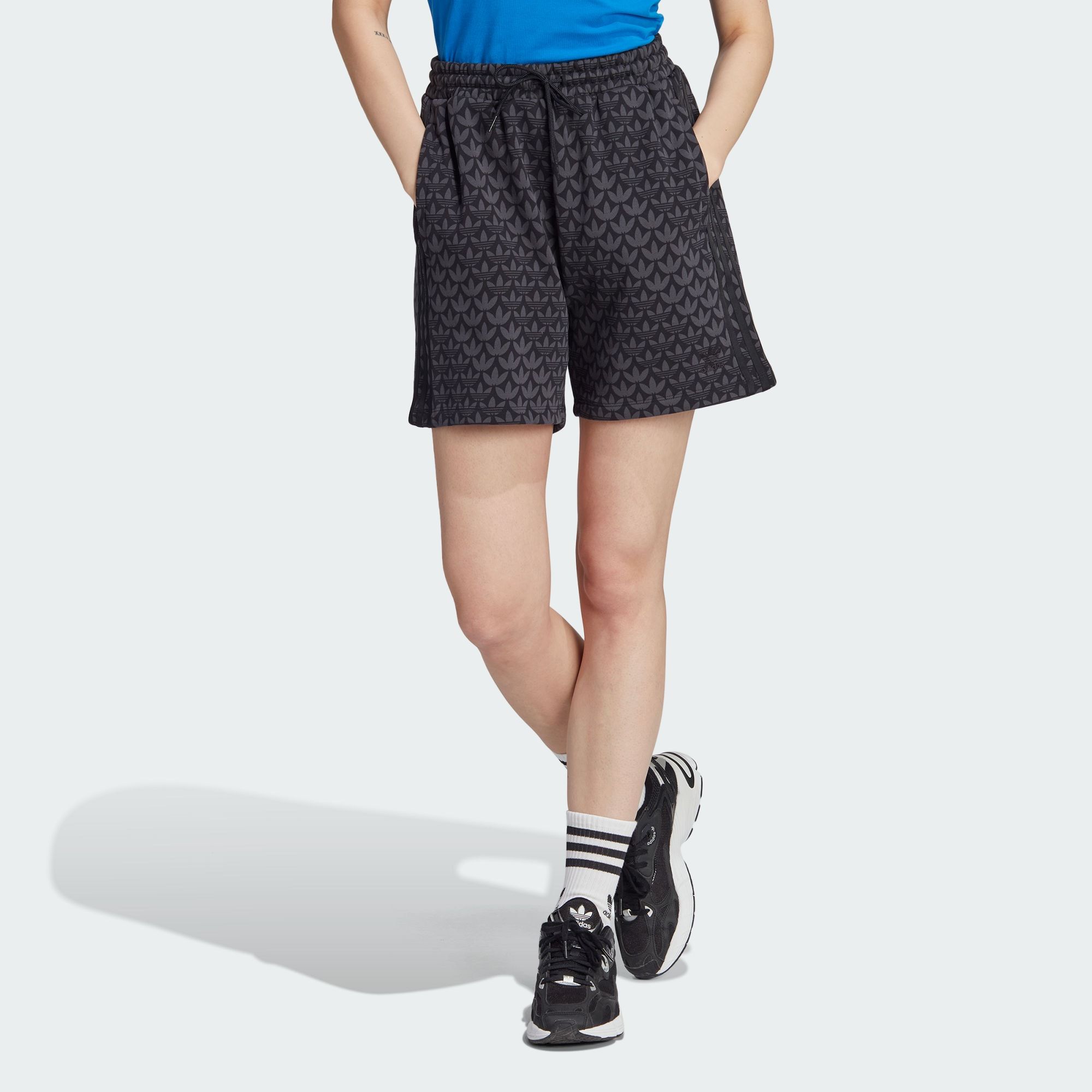(WMNS) adidas originals Trefoil Monogram Shorts 'Black' II3189 sold by KicksCrew product image thumbnail 2