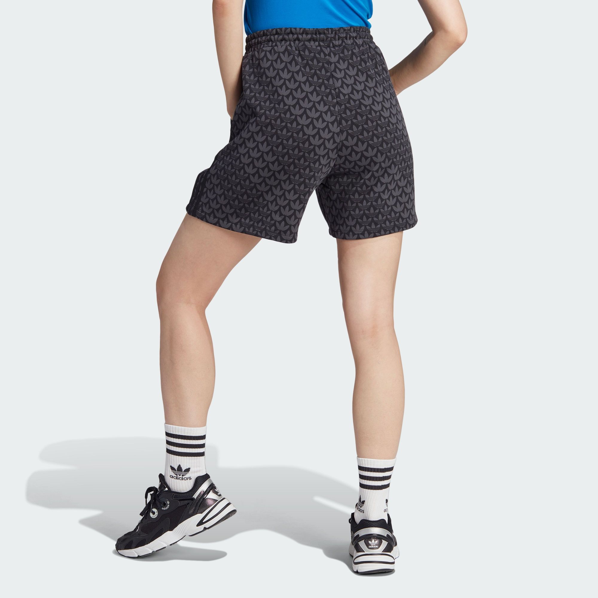 WMNS) adidas originals Trefoil Monogram Shorts 'Black