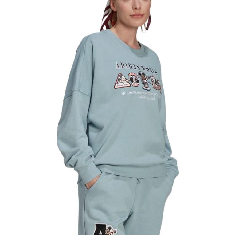 (WMNS) Adidas Loose Disney Sweatshirt 'Teal' HL9057 sold by KicksCrew product image thumbnail 3