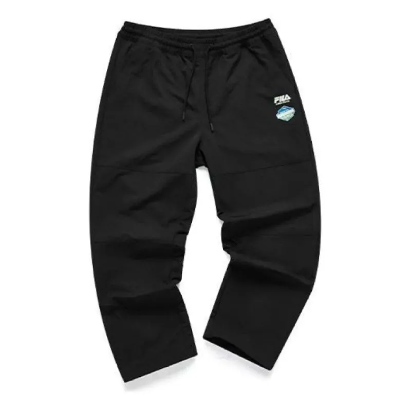 FILA FUSION Mesh Panel Loose Fit Casual Woven Pants 'Black' T11M125801F-BK sold by KicksCrew