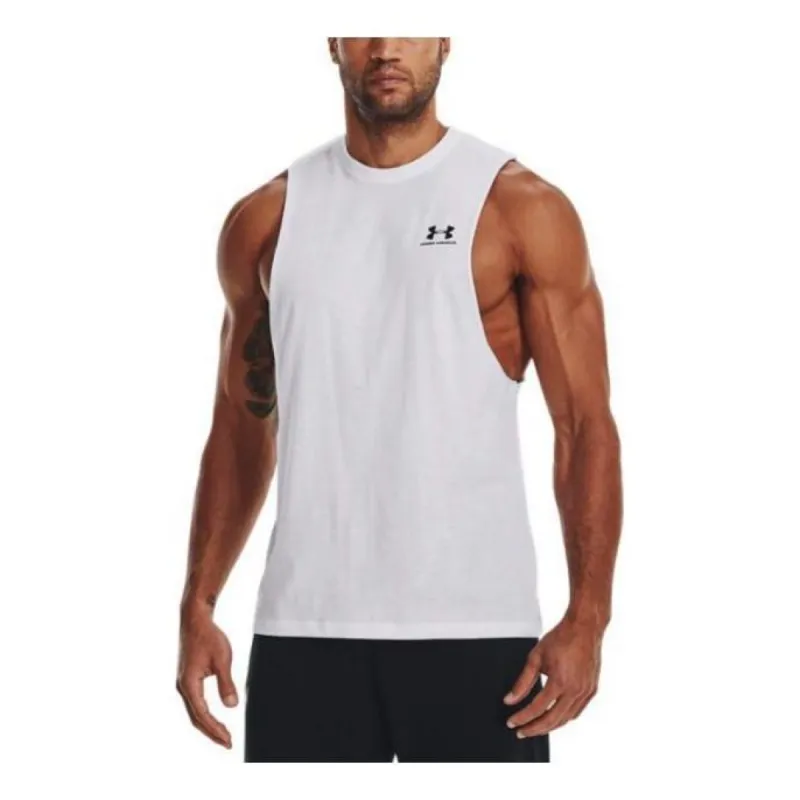 Under Armour Sportstyle Left Chest Cut-Off Tank Top 'White' 1329286-101 sold by KicksCrew