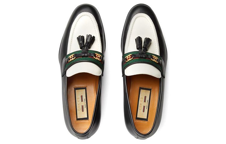 (WMNS) GUCCI Loafer with Web and Interlocking G 'Black White' 674662-1W6B0-1170 sold by KicksCrew product image thumbnail 3