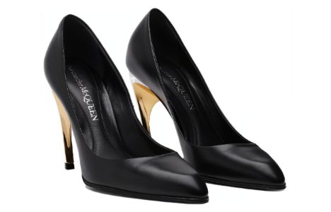 (WMNS) Alexander McQueen Armadillo Leather Pumps 'Black Silver' 780683WIEX21399 sold by KicksCrew