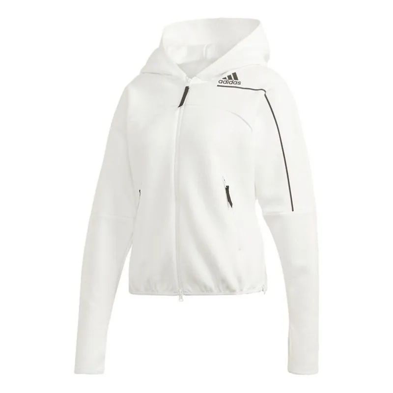 (WMNS) adidas Z.N.E. Hoodie Asia Sizing 'White Black' GM3281 sold by KicksCrew