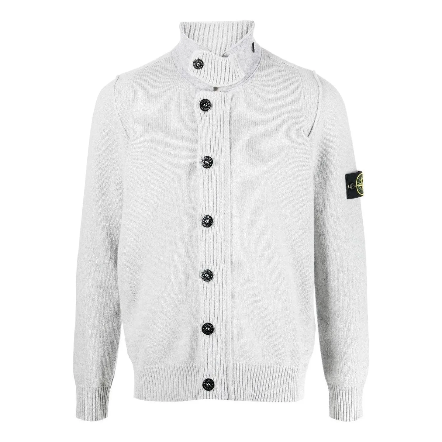 STONE ISLAND Cardigan Sweater 'Grey' 7715547A3-V0061 sold by KicksCrew