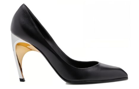 (WMNS) Alexander McQueen Armadillo Leather Pumps 'Black Silver' 780683WIEX21399 sold by KicksCrew