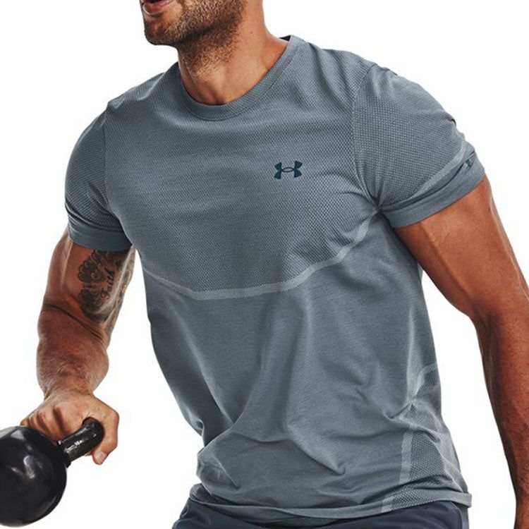 Under Armour Rush™ Seamless Legacy T-Shirt 'Grey Blue' 1376781-465 sold by KicksCrew product image thumbnail 4