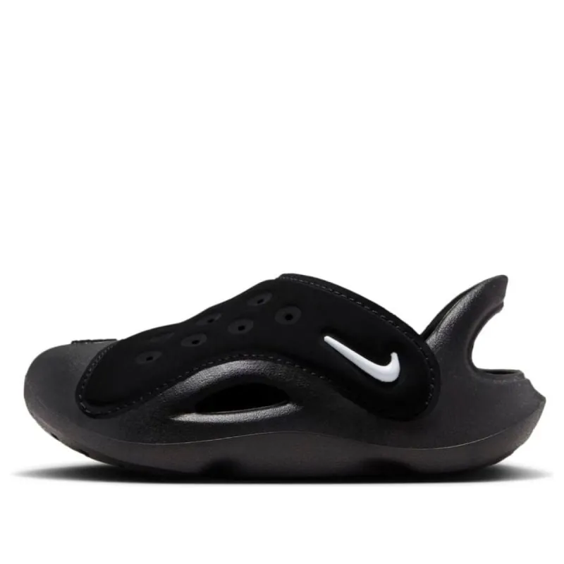 (TD) Nike Aqua Swoosh Sandals 'Black White' FN0875-002 sold by KicksCrew