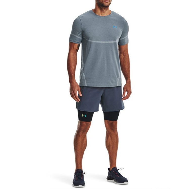 Under Armour Rush™ Seamless Legacy T-Shirt 'Grey Blue' 1376781-465 sold by KicksCrew product image thumbnail 3