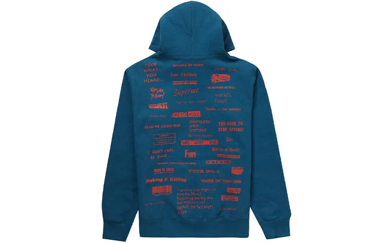 Supreme FW19 Stop Crying Hooded Sweater 'Blue' SUP-FW19-10628 sold by KicksCrew product image thumbnail 2
