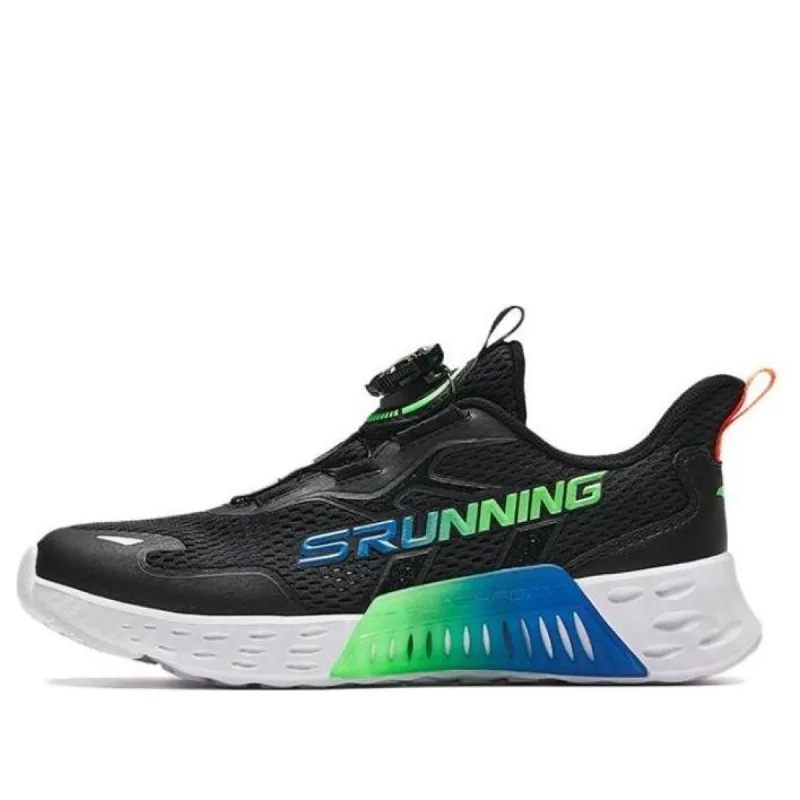 (GS) ANTA Running Series Sneakers 'Black with Green Blue' A312425515-2 sold by KicksCrew