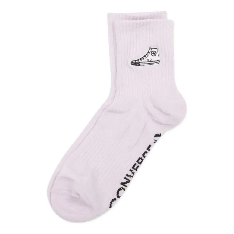 Converse Embroidered Sneaker Patch Quater Socks Two Pairs 'Pink' 10024448-A01 sold by KicksCrew