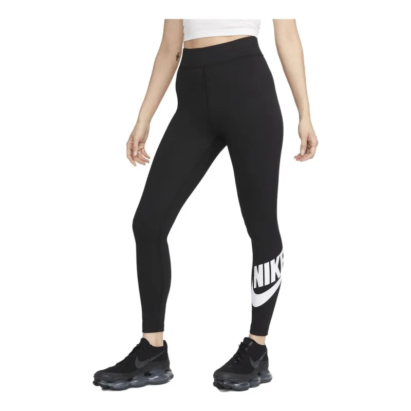 (WMNS) Nike Sportswear Classics High-Waisted Graphic Leggings Asia Sizing 'Black White' DV7792-010 sold by KicksCrew