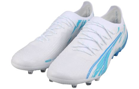 PUMA Ultra Ultimate MG 'White/Light Blue' 107301-01 sold by KicksCrew