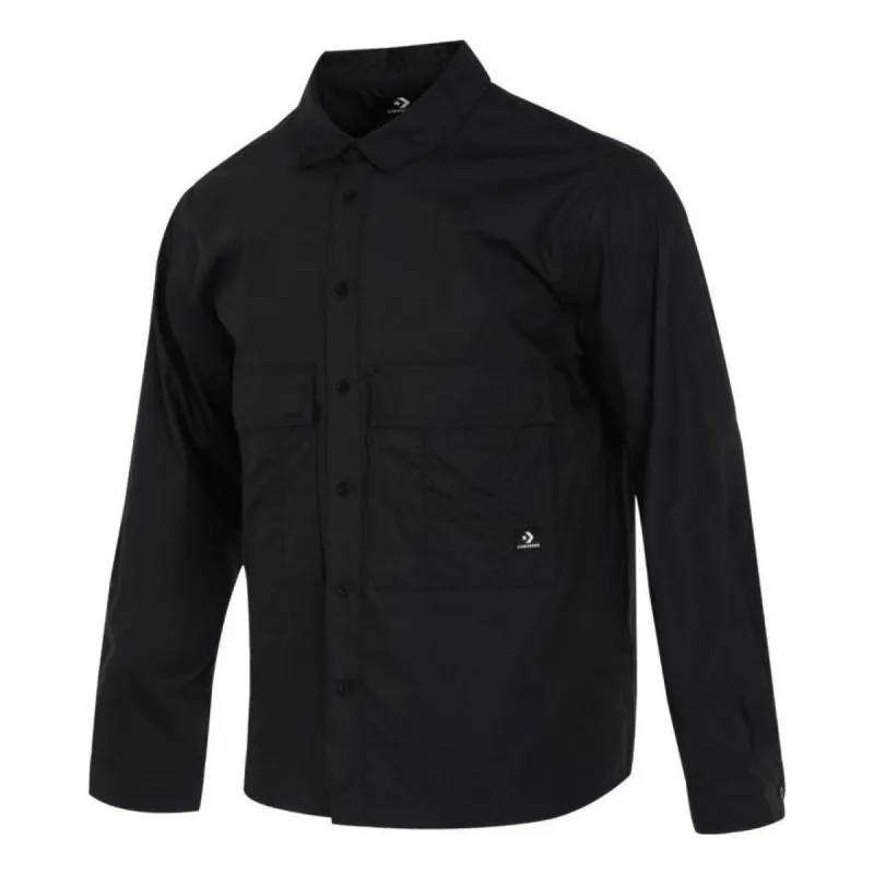 Converse Seasonal Woven Long Sleeve Shirt 'Black' 10025284-A01 sold by KicksCrew