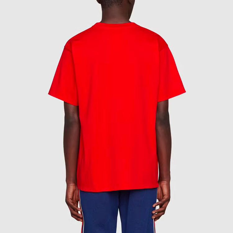 GUCCI SS22 Cotton jersey T-shirt with Gucci mirror print 'Red' 616036-XJDV9-6229 sold by KicksCrew product image thumbnail 5