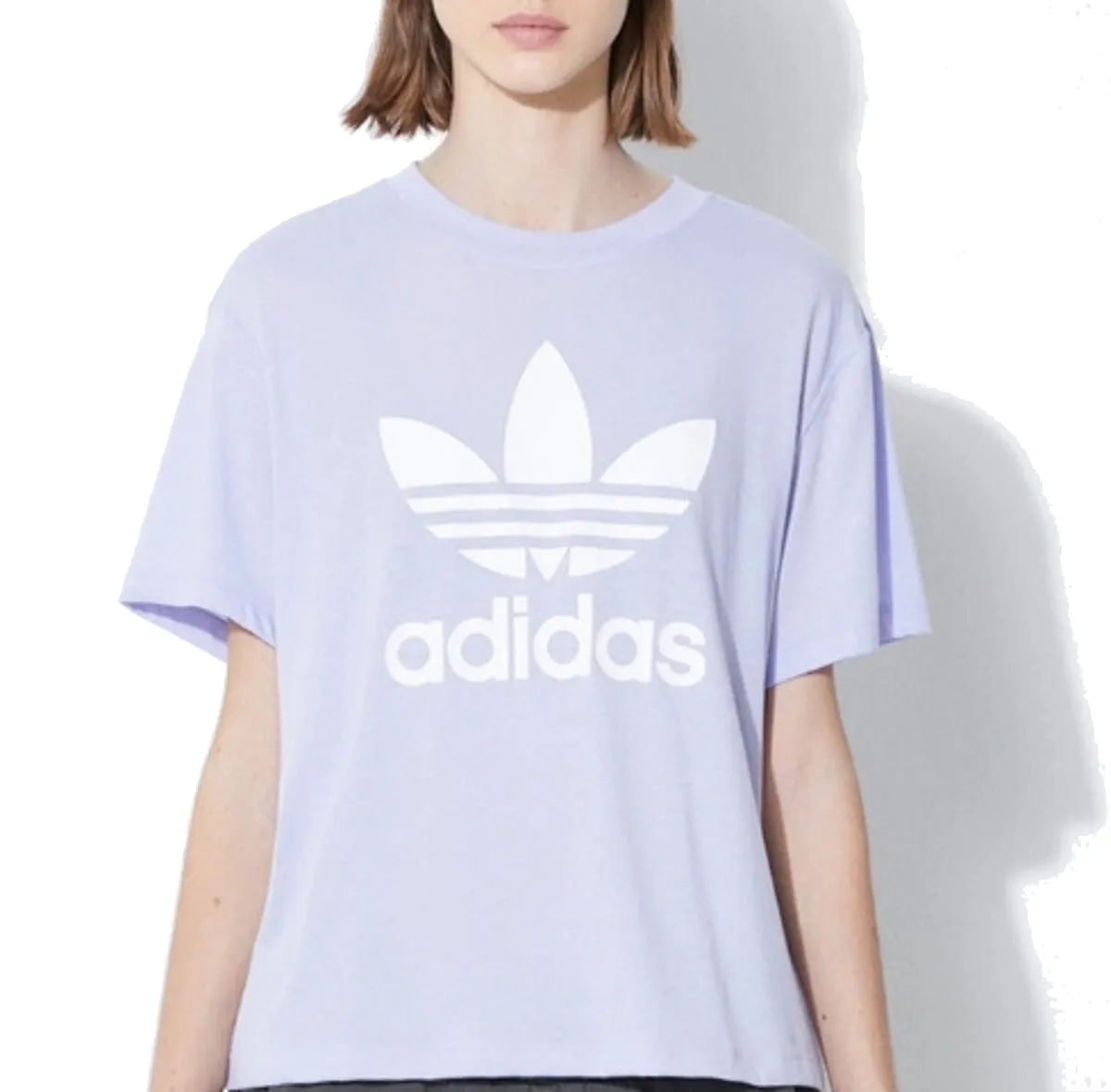 (WMNS) adidas Adicolor Trefoil Boxy T-Shirt 'Purple' IN8439 sold by KicksCrew product image thumbnail 2