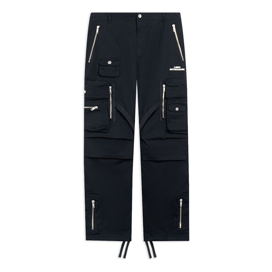 Li-Ning Skateboarding Graphic Loose Fit Cargo Pants 'Black' AKXT043-1 sold by KicksCrew