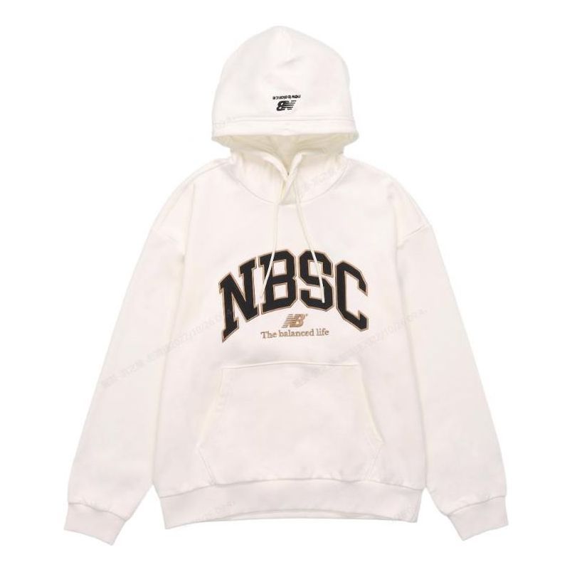 New Balance Logo Print Hoodie 'White Tan' 5CC44353-IV sold by KicksCrew