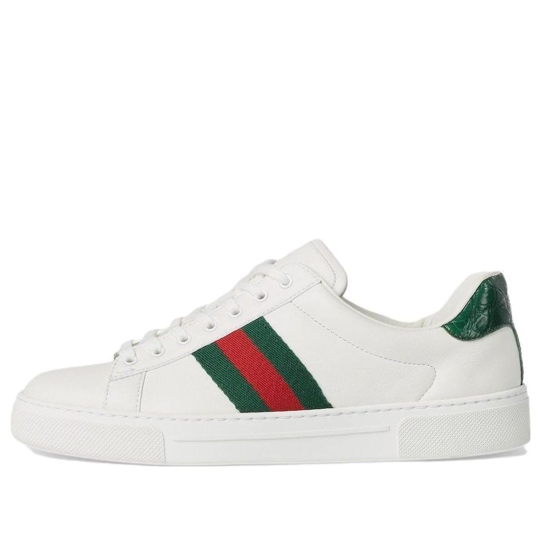 (WMNS) GUCCI Ace Leather Sneakers 'White Green Red' 757943-AACAG-9055 sold by KicksCrew
