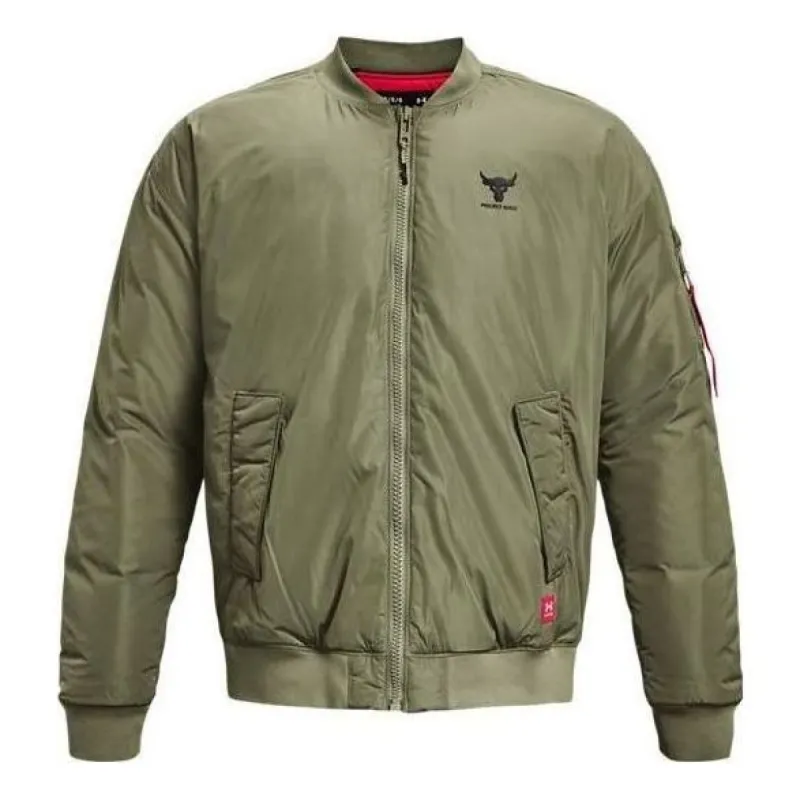 Under Armour Project Rock Insulated Bomber Jacket 'Military Green' 1374425-346 sold by KicksCrew