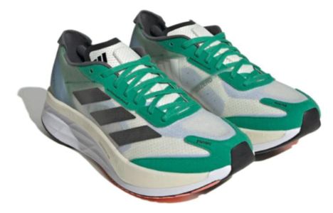Adidas Adizero Boston 11 Running Shoes 'White Tint Black Court Green' HQ3694 sold by KicksCrew