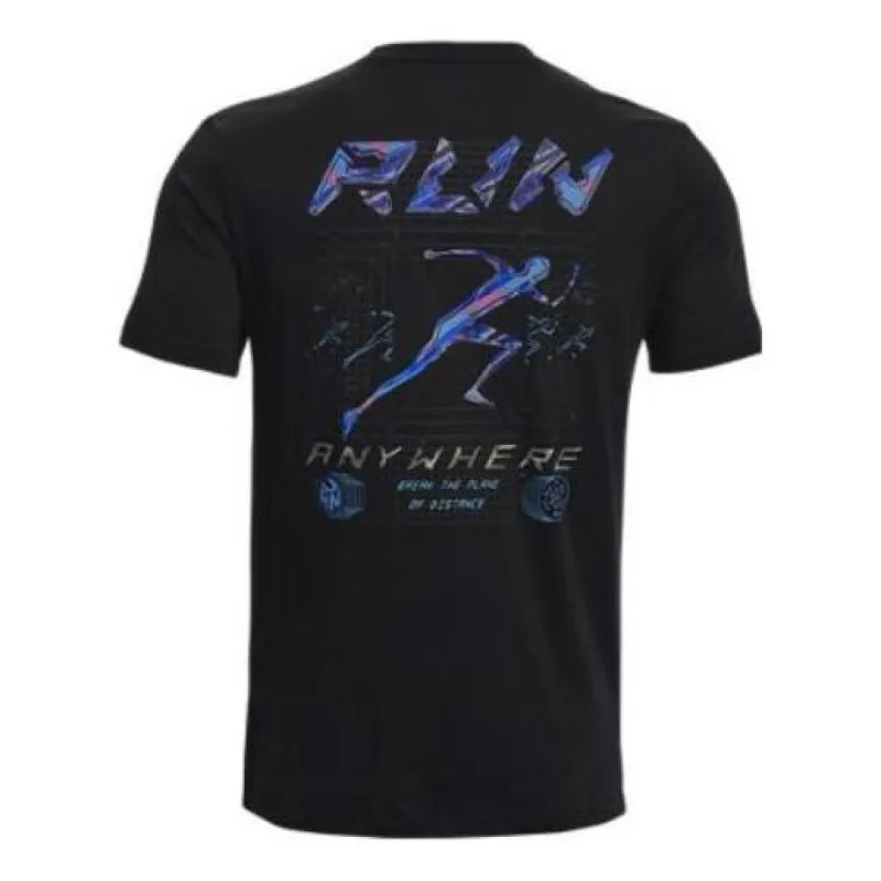 Under Armour Run Anywhere T-Shirt 'Black Multi' 1374424-001 sold by KicksCrew
