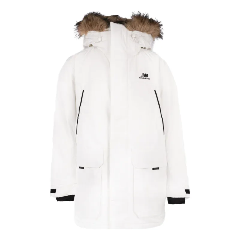 New Balance Warm Long Down Parka 'White Black' NPA46011-IV sold by KicksCrew