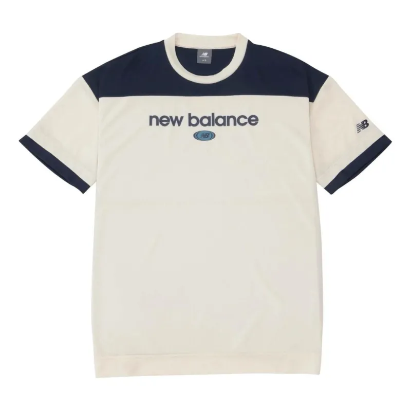 New Balance Linear Logo Honeycomb Mesh T-shirt 'Sea Salt' AMT45072-SST sold by KicksCrew