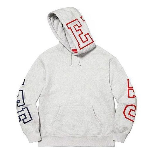 Supreme State Hooded Sweatshirt 'Grey Black Red' SUP-FW22-004 sold by KicksCrew