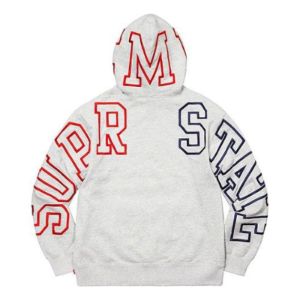 Supreme State Hooded Sweatshirt 'Grey Black Red' SUP-FW22-004 sold by KicksCrew