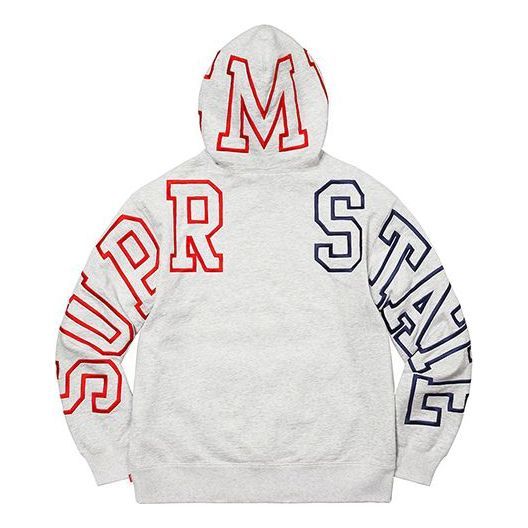 Supreme State Hooded Sweatshirt 'Grey Black Red' SUP-FW22-004 sold by KicksCrew product image thumbnail 2