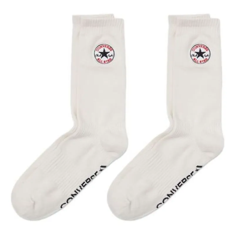 Converse Embroidered Logo Crew Socks Two Pairs 'White' 10023581-A03 sold by KicksCrew