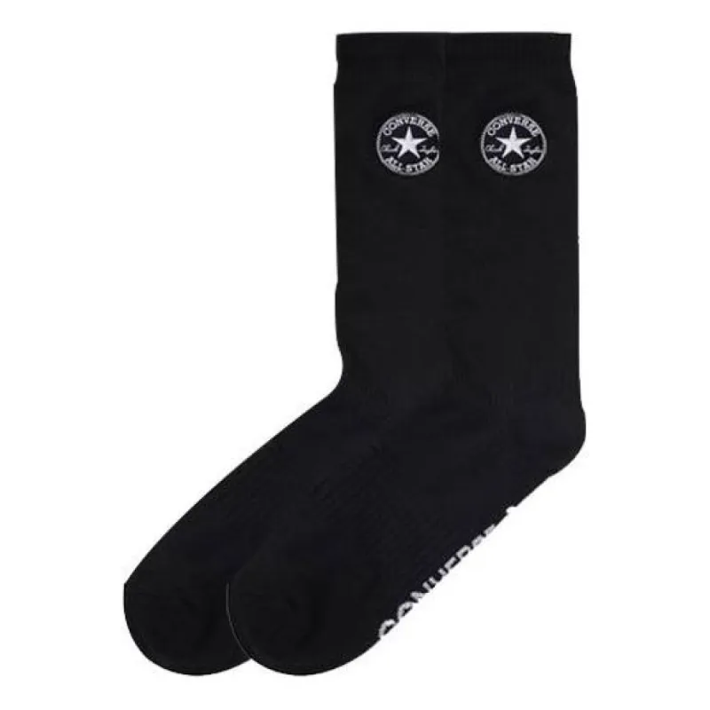 Converse Embroidered Logo Quartier Socks Two Pairs 'Black' 10023581-A01 sold by KicksCrew