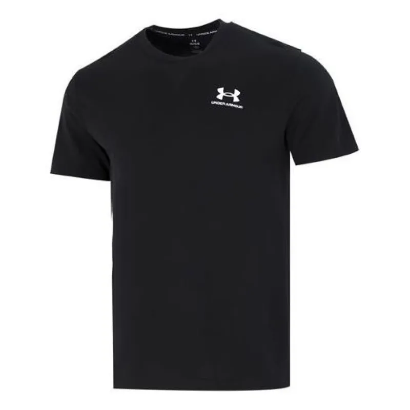 Under Armour Logo Embroidered Heavyweight Short Sleeve T-shirt 'Black White' 1373997-001 sold by KicksCrew