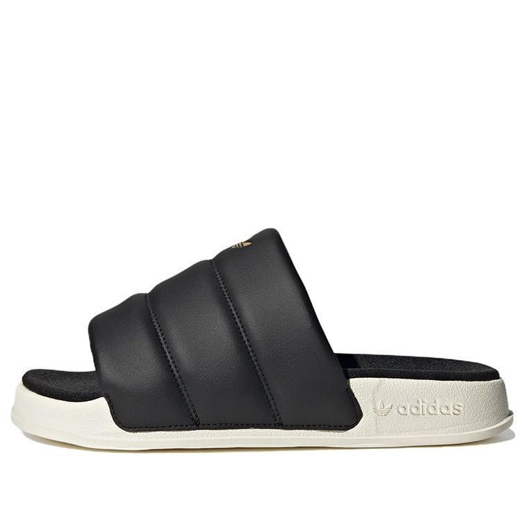 (WMNS) Adidas Adilette Essential Slides 'Black Off White' FZ6162 sold by KicksCrew