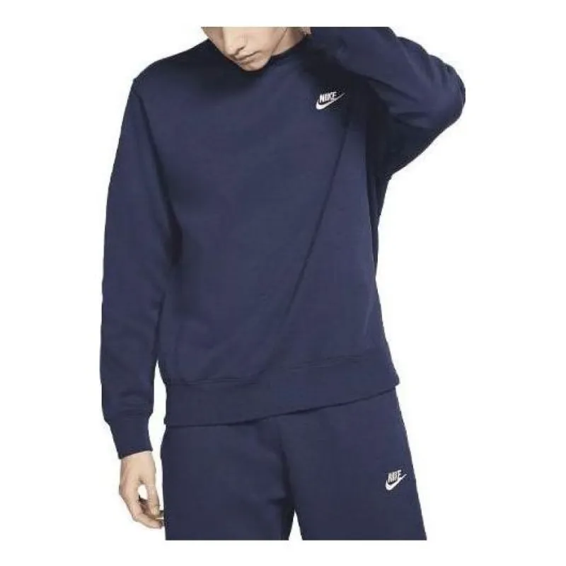 Nike Sportswear Club Fleece Crewneck Sweatshirt 'Midnight Navy White' BV2662-410 made by Nike